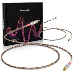 UCINNOVATE High-end HiFi Audiophile RCA to RCA Cable, 2 Pack 0.5m / 1.64Ft RCA Audio Stereo Cable Male to Male with Gold-Plated Connectors for Stereo System, Home Theater, HDTV, Speakers, Turntables