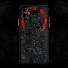 Cool Gladiator Phone Case with 3D Embossed Compatible for iPhone 13/14 Clear Frosted Trendy Phone Case
