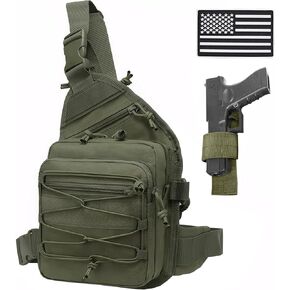 Tactical Sling Bag Gun, Multifunctional Concealed Carry Crossbody Bag CCW Sling Bag EDC Gun Sling Bag Men with Holster