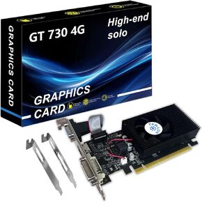 GT 730 Graphics Card, Computer Low Profile GPU, 4GB 128Bit GDDR3 PCIe x16, HDMI/VGA/DVI, DirectX 11, PhysX, OpenGL 3.1, Desktop Gaming Video Card, Support 2K (with Bracket)