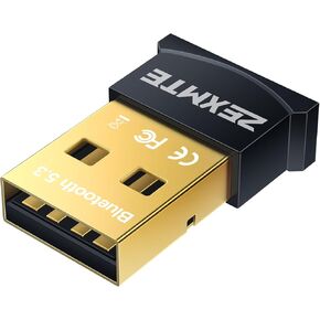 ZEXMTE USB Bluetooth Adapter for PC, 5.3 Bluetooth Dongle Receiver EDR & BLE, Plug and Play for Desktop Laptop Keyboard Mouse Headsets Speakers, USB Bluetooth Adapter for PC Windows 11/10/8.1/7