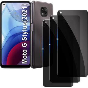Lyphpe【3 Pack Privacy Screen Protector for Motorola Moto G Stylus(2021) 9H Tempered Glass Anti-Spy Private Film Compatible for Motorola Moto G Stylus(2021) Case Friendly
