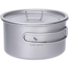 Boundless Voyage Titanium Pot Portable Camping Cookware Lightweight Cooking Pot Set for Outdoor Cooking Traveling Backpacking Hiking Trekking Picnic