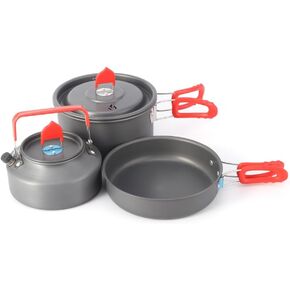 5pcs -20pcs Set TMKOOL Camping Cookware Mess Kit Outdoor Hiking Backpacking Picnic Cooking Bowl Non Stick Pot