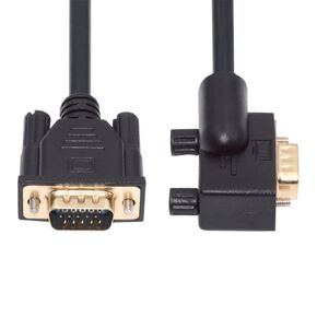 Xiwai 90 درجة VGA RGB كابل أسفل الزاوية ذكر إلى مستقيم ذكر تمديد الحبل 3COAX + 6C لجهاز عرض شاشة الكمبيوتر 1 متر/3.3ft