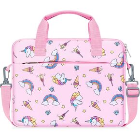 MoKo 7-8 Inch Kids Tablet Sleeve Carrying Case for Fire 7 Kids, Fire HD 8 Kids Pro, All Versions of Fire 8/7 Kids Edition, Tablet Bag with Shoulder Strap, Pink Unicorn
