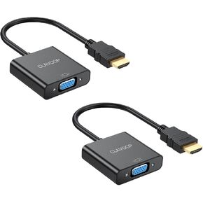 HDMI to VGA Adapter 2 Pack, HDMI to VGA Cable Adapter Male to Female Gold-Plated Unidirectional Converter Compatible for Computer, Desktop, Laptop, PC, Monitor, Projector, HDTV, Chromebook, Xbox