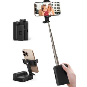 Viozon Foldable Phone Selfie Stick,360° Rotatable Phone Holder with Aluminum Alloy Telescopic Tube,Wireless Connection & One-Click Shooting for Vlog/Live Streaming/Video Recording/Outdoor Photography