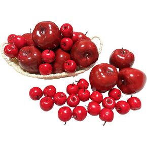 27pcs Fake Mixture Fruits for Home Decor Artificial Fruit Christmas Decorations Faux Artificial Lemon Grapes Banana Orange Red Apple Black Plum Fake Strawberry Plastics Cherry