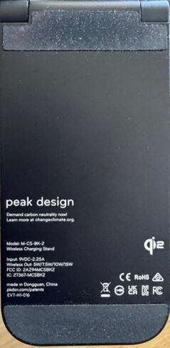 حامل شحن لاسلكي للهاتف المحمول من Peak Design متوافق مع Qi2 (M-CS-BK-2) in Kuwait