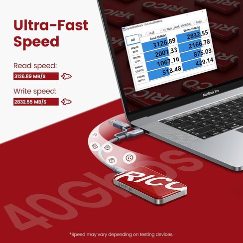 ORICO 512GB Portable SSD - Up to 3150MB/s - USB-C, 40Gbps - External Solid State Drive - PSSD with UASP- SUPRE in Saudi Arabia