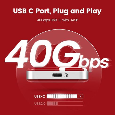 ORICO 512GB Portable SSD - Up to 3150MB/s - USB-C, 40Gbps - External Solid State Drive - PSSD with UASP- SUPRE in Saudi Arabia