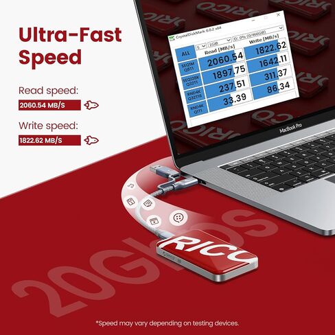 ORICO 512GB Portable SSD - Up to 3150MB/s - USB-C, 40Gbps - External Solid State Drive - PSSD with UASP- SUPRE in Saudi Arabia