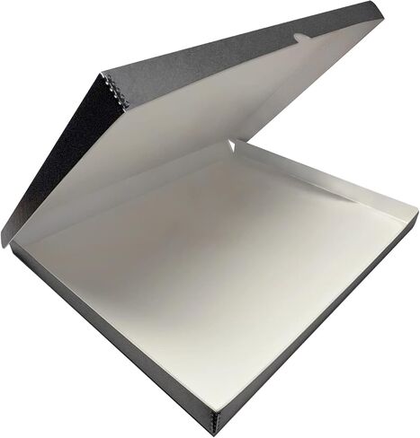 Lineco Folio Storage Box, Clamshell Design with Metal Edge. 11.5x17.5x1.75 Inches, Archival Boxboard, Preserve Photos, Cards, Magazines, Documents, Art, Ephemera, Family Records, Gray, Pack of 2 in Saudi Arabia