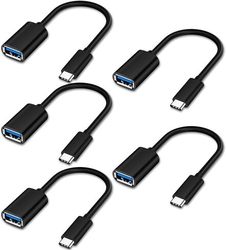 USB C to USB Adapter 5 Pack, USB Type C Male to USB Female OTG Cable, Adapter for iPhone 15 Pro Max iPad MacBook Pro/Air 2023 2022 M1 M2 Galaxy S23 S22 Note 10 in Saudi Arabia