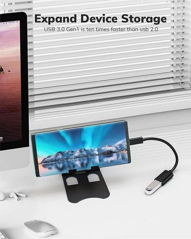 USB C to USB Adapter 5 Pack, USB Type C Male to USB Female OTG Cable, Adapter for iPhone 15 Pro Max iPad MacBook Pro/Air 2023 2022 M1 M2 Galaxy S23 S22 Note 10 in Saudi Arabia