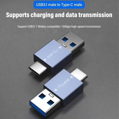 2 PCS USB C to USB 3.1 Adapter， Type C Male to USB Female Converter Connector for Switch，Notebook，iPad, Tablet, Phone and Other Type C Devices，OTG Support (Type-C Male to USB3.0 Female) in Saudi Arabia