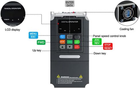 ATO VFD 220V Input 220V 3 Phase Output, Single Phase 220V/230V Input to Three Phase 0~220V/230V Output VFD Variable Frequency Drive, for 3-Phase AC Motor Speed Controls(1/2 hp 0.4 kW 3A) in Kuwait