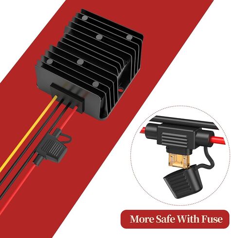 محول 12VDC إلى 24VDC 10A 240W، محول تصعيد 12 إلى 24V مع مصهر مقاوم للماء وكتلة طرفية سلكية، محول 12 إلى 24 فولت لعربة الجولف LED قارب شاحنة خفيفة (قبول مدخلات DC9-20V) in Kuwait