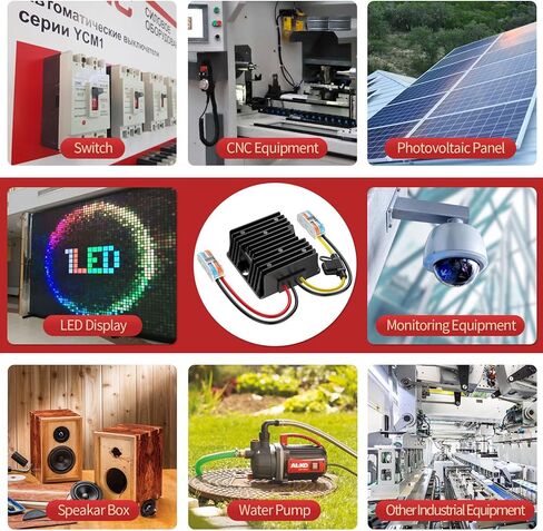 محول 12VDC إلى 24VDC 10A 240W، محول تصعيد 12 إلى 24V مع مصهر مقاوم للماء وكتلة طرفية سلكية، محول 12 إلى 24 فولت لعربة الجولف LED قارب شاحنة خفيفة (قبول مدخلات DC9-20V) in Kuwait