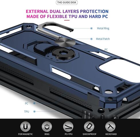 LeYi for Moto G-2025 Case/Moto G 2026 Phone Case: Heavy Duty Shockproof | Moto G Play 2026 Case with Screen Protector, Military-Grade Android Cover Funda para Magnetic Motorola G 5G 2026, Black in Kuwait