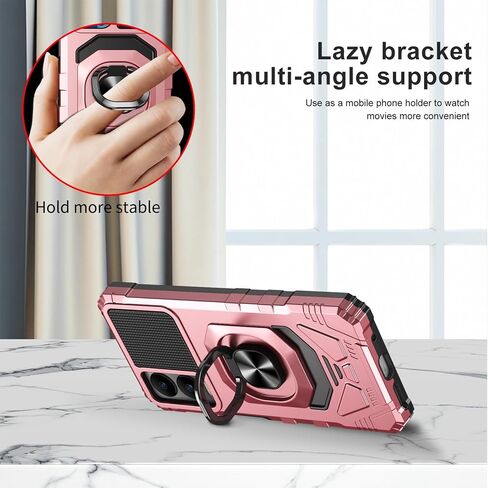Ailiber Case for Cricket Icon 6, Icon 6 Screen Protector, Ring Kickstand for Magnetic Car Mount, Military Grade, Heavy Duty Shockproof Protective Rugged Cell Phone Cover-Rose Gold in Kuwait