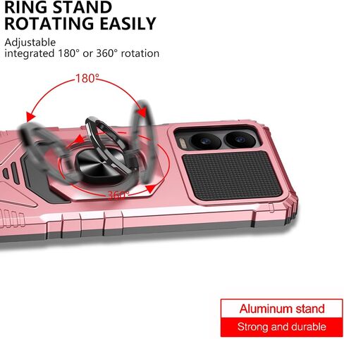 Ailiber Case for Cricket Icon 6, Icon 6 Screen Protector, Ring Kickstand for Magnetic Car Mount, Military Grade, Heavy Duty Shockproof Protective Rugged Cell Phone Cover-Rose Gold in Kuwait
