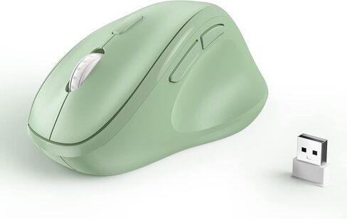 Ergonomic Wireless Mouse 2024 New, Updated Smaller Ergo Mouse with USB Receiver for PC Computer, Laptop and Desktop, Vertical Mouse with Silent Clicks Long Battery Life Up to 1600 DPI, Green in Saudi Arabia
