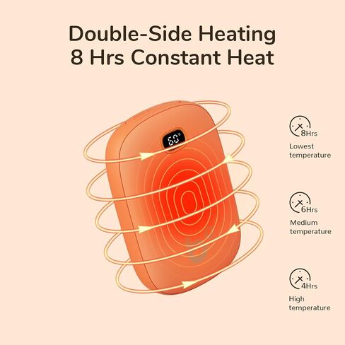 JISULIFE تدفئة اليد، جهاز تدفئة اليد الكهربائي القابل لإعادة الاستخدام/بنك الطاقة، جهاز تدفئة الجيب مع شاشة LED، جهاز تدفئة اليد الساخن المحمول للتزلج في الهواء الطلق والصيد والتخييم والجولف هدايا دافئة in Kuwait