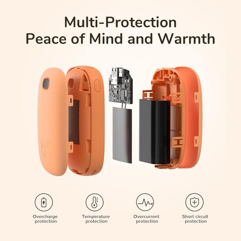 JISULIFE تدفئة اليد، جهاز تدفئة اليد الكهربائي القابل لإعادة الاستخدام/بنك الطاقة، جهاز تدفئة الجيب مع شاشة LED، جهاز تدفئة اليد الساخن المحمول للتزلج في الهواء الطلق والصيد والتخييم والجولف هدايا دافئة in Kuwait