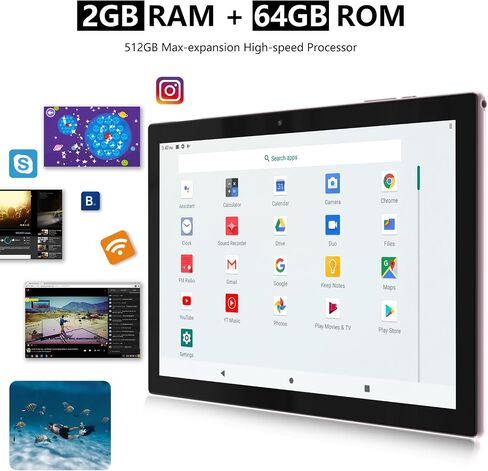 Android 15 Tablet, 10 Inch 8GB RAM+32GB ROM+1TB Expand, 1.8Ghz Quad-core Processor, 2 in 1 Tablets with Keyboard/ Mouse/ Case/ Stylus, 8MP Camera, 6000mAh Battery, 1280*800 HD Screen, 5G WiFi 6 Tablet in Saudi Arabia