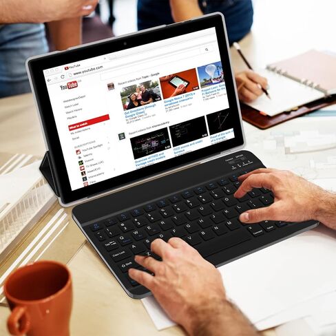 تابلت Android 14، 10 بوصة 8 جيجابايت رام + 64 جيجابايت روم + 1 تيرابايت توسيع، معالج رباعي النواة 1.8 جيجا هرتز، 2 في 1 أجهزة لوحية مع لوحة مفاتيح/ماوس/حافظة/قلم، كاميرا 8 ميجابكسل، بطارية 6000 مللي أمبير، شاشة عالية الدقة 1280 * 800، 5G WiFi 6 قرص in Kuwait