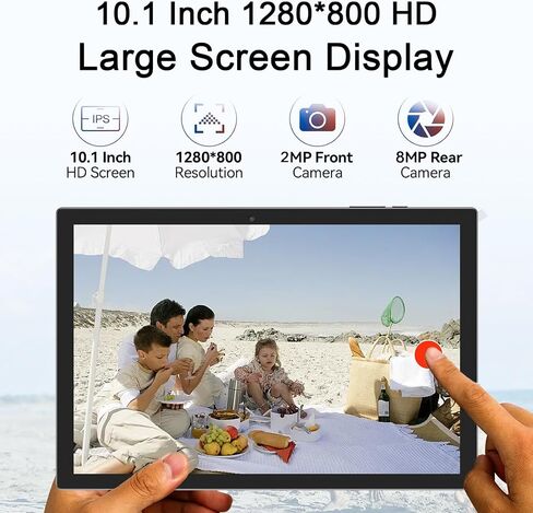 تابلت Android 14، 10 بوصة 8 جيجابايت رام + 64 جيجابايت روم + 1 تيرابايت توسيع، معالج رباعي النواة 1.8 جيجا هرتز، 2 في 1 أجهزة لوحية مع لوحة مفاتيح/ماوس/حافظة/قلم، كاميرا 8 ميجابكسل، بطارية 6000 مللي أمبير، شاشة عالية الدقة 1280 * 800، 5G WiFi 6 قرص in Kuwait