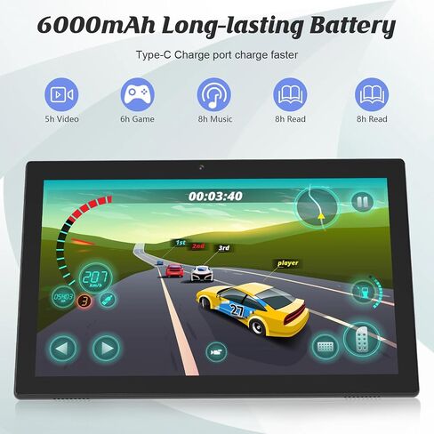 تابلت Android 14، 10 بوصة 8 جيجابايت رام + 64 جيجابايت روم + 1 تيرابايت توسيع، معالج رباعي النواة 1.8 جيجا هرتز، 2 في 1 أجهزة لوحية مع لوحة مفاتيح/ماوس/حافظة/قلم، كاميرا 8 ميجابكسل، بطارية 6000 مللي أمبير، شاشة عالية الدقة 1280 * 800، 5G WiFi 6 قرص in Kuwait
