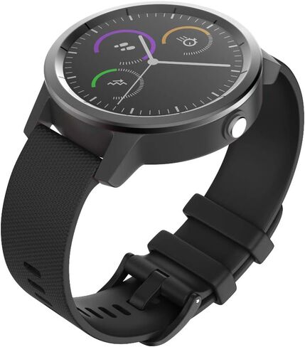 ISABAKE Compatible Vivoactive 3 Band 20mm Strap Soft Silicone Vivoactive 3 Wristband Replacement Band for Venu Sq/Galaxy Active 2/Forerunner 245/645 Music/Vivomove HR Smartwatch Bands(Black) in Saudi Arabia