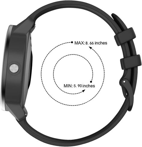 ISABAKE Compatible Vivoactive 3 Band 20mm Strap Soft Silicone Vivoactive 3 Wristband Replacement Band for Venu Sq/Galaxy Active 2/Forerunner 245/645 Music/Vivomove HR Smartwatch Bands(Black) in Saudi Arabia