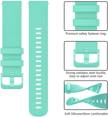 سوار معصم Vivoactive 3 متوافق مع Vivoactive 3 مقاس 20 مم من السيليكون الناعم متوافق مع ISABAKE لـ Venu Sq/Galaxy Active 2/Forerunner 245/645 Music/Vivomove HR Smartwatch Bands (أسود) in Kuwait