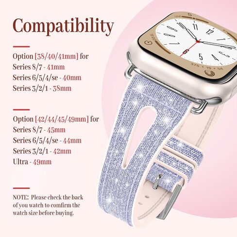 Goton Bling Silicone Band Compatible for Apple Watch Bands 46mm 49mm 45mm 44mm 42mm 41mm 40mm 38mm Ultra Ultra2 Series 10 9 8 7 6 5 4 3 2 1 SE Women, Glitter Strap Accessories for iWatch All Series in Kuwait