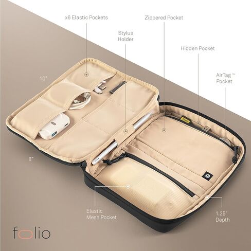 Folio Tech Pouch 2L Personal, Family, Work Travel Organizer for Electronic Essentials, Cables Chargers & Tech Accessories, with Label Identification, Medium in Arctic Blue in Saudi Arabia