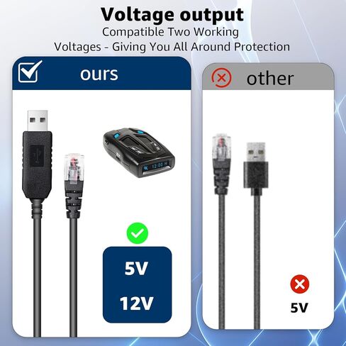 كابل توصيل USB إلى RJ11 بطول 1.64 قدم، كابل كاشف الرادار متوافق مع Escort Uniden Beltronics Radenso XP Cobra Whistler، سلك طاقة بديل لكاشفات الرادار in Kuwait