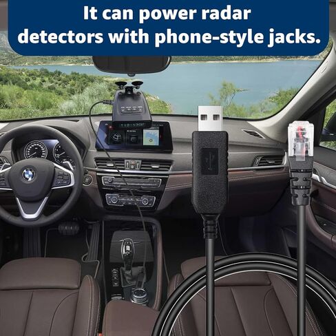 كابل توصيل USB إلى RJ11 بطول 1.64 قدم، كابل كاشف الرادار متوافق مع Escort Uniden Beltronics Radenso XP Cobra Whistler، سلك طاقة بديل لكاشفات الرادار in Kuwait
