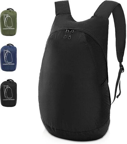 MULISOFT 28L Foldable Hiking Backpack, Lightwight Camping Backpack For Men & Women, Water-resistant Travel Daypack, Multifunctional Black Backpack For Cycling Outdoor Sports in Saudi Arabia