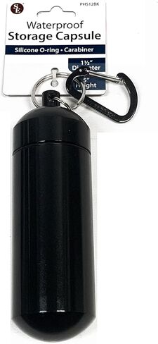 SE 5-Inch Large Waterproof Aluminum Storage Container + Carabiner - Outdoor Survival Gear -PH512 in Saudi Arabia