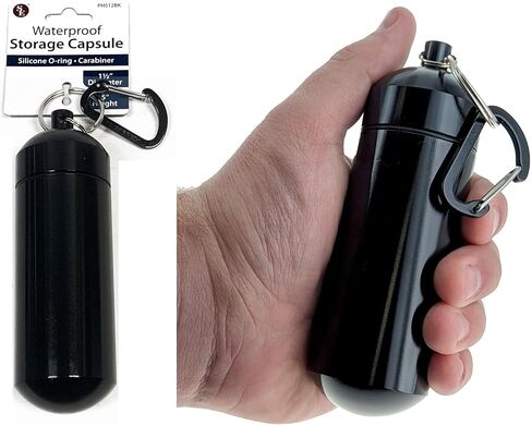 SE 5-Inch Large Waterproof Aluminum Storage Container + Carabiner - Outdoor Survival Gear -PH512 in Saudi Arabia