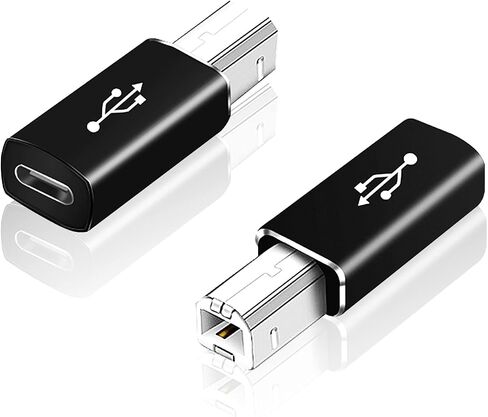 AreMe 2 Pack USB B to USB C Adapter, 90 Degree Right Angle Type C Female to MIDI Converter Compatible with Printer, Electric Piano, Laptops and More Type-C Devices in Kuwait
