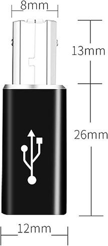 AreMe 2 Pack USB B to USB C Adapter, 90 Degree Right Angle Type C Female to MIDI Converter Compatible with Printer, Electric Piano, Laptops and More Type-C Devices in Kuwait