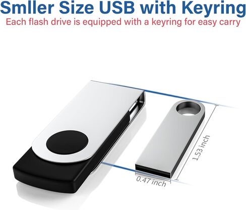 5 Pack 16GB USB Flash Drive with Keychains, Wooolken Sleek Metal USB 2.0 Thumb Drives Memory Stick for PC Laptop Computer in Saudi Arabia