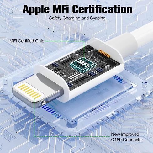 3 Pack 3FT iPhone Charger, Apple MFi Certified iPhone Charger Fast Charging USB to Lightning Cable Nylon Braided iPhone Charger Cord for iPhone 14 13 12 11 Pro Max Xr Xs 8 and More in Saudi Arabia