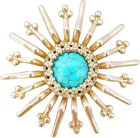 Gold Sun Brooch Pins for Women Suit Dress Collar Costume Broach Jewelry Accessorices Yellow Brooches for Men Birthday Holiday Fashion Jewelry in Kuwait