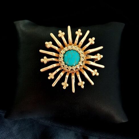 Gold Sun Brooch Pins for Women Suit Dress Collar Costume Broach Jewelry Accessorices Yellow Brooches for Men Birthday Holiday Fashion Jewelry in Kuwait